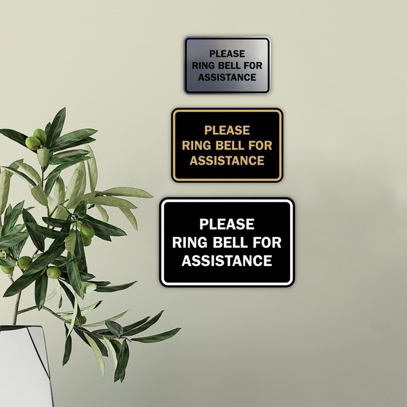 Signs ByLITA Classic Framed Please Ring Bell For Assistance Wall