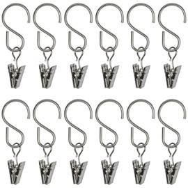 Millennial Essentials Curtain Clips with Hook for Curtain, Photos, Home Decoration, Arts and Craft Display, Party String Light, Outdoor Wire Holder, Silver 25 Pack