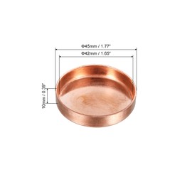 sourcing map Copper End Cap Pipe Welding Connection 42 mm for Water Pipe HVAC Pack of 2