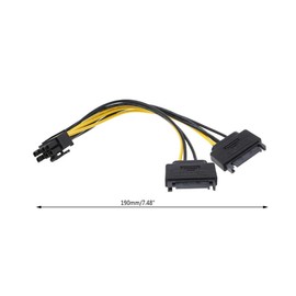 axGear Dual SATA to PCI-E Power Cable 15Pin SATA to 8 pin / 6 pin Video Card Power Wire