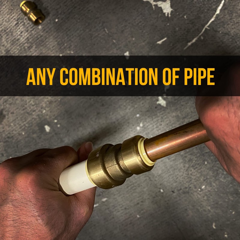 PROCURU 1-1/4 Inch Pushfit Coupling, Push-to-Connect Brass Plumbing Fitting for