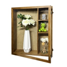 CAHINO WOODART 16x20 Shadow Box Frame with Polished Plexiglass, Deep Shadow Box Frame with Hinged Door,Hinged Door, with 4/3" Usable Depth,100% Solid Wood