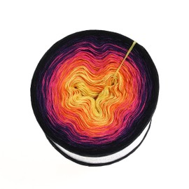 Bobbel Gradient Yarn, Graffiti, 4-Ply or 3-Ply Fairy Tale Yarn, Knitted Crochet Yarn (Black Outer, 200 g - 760 m - 4 Thread)