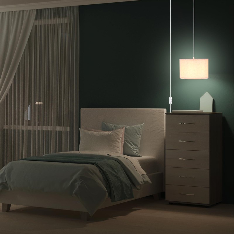 PATIKIL Plug in Pendant Light, 2 Pack 15Ft Rope Cord