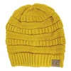 Black Thick Slouchy Knit Oversized Beanie Cap Hat,One Size,Mustard