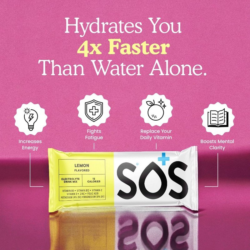 SOS Hydration Variety Pack Sampler, 5 Flavors with Sports Water