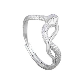 Auriselle Men's Viking Ring Adjustable Ring with Snake Pattern, Open Retro Punk Hip Hop Gothic Jewellery, Unisex Vintage Birthday Christmas Easter Gift for Men Boys Women, Alloy