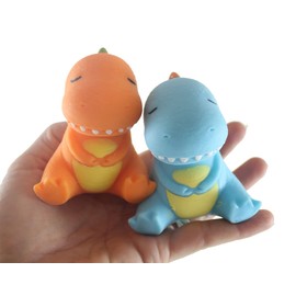 Curious Minds Busy Bags Set of 2 Dinosaur Soft Cream Doh Filled Stress Ball - Squishy Gooey Squish Sensory Squeeze Balls - Dino Lover Gift (2 Random Color Dinos)