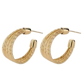 Chunky Gold Earrings for Women Trendy Gold Hoop Huggie Earrings Gold Statement Earrings Thick Hoop Earrings Wedding Formal Earrings Jewelry Gifts for Girls