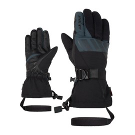 Ziener Men's GHALION Ski Gloves, Winter Sports, Waterproof, Long Cuff, Black, Dark Jungle, 9