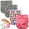 Jasinber Set de 4 Pañales de Perro Femenina Lavables, Envoltura