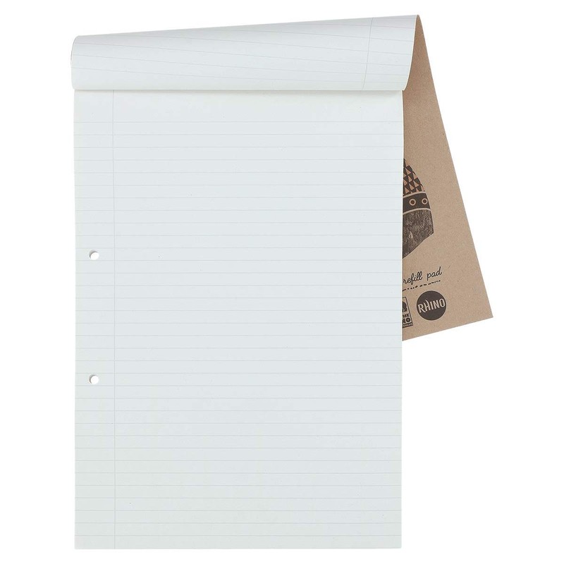 RHINO Recycled A4 Refill Pad, Writing Pad, 160 Page /