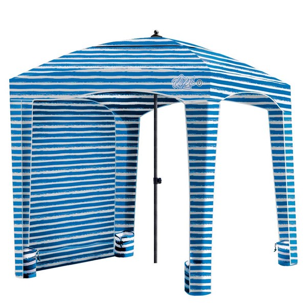 Qipi Beach Cabana - Easy to Set Up Canopy, Waterproof, Portable 6' x 6' Beach Shelter, Included Side Wall, Shade with UPF 50+ UV Protection, Ultimate Sun Umbrella - for Kids, Family - Siesta Beach
