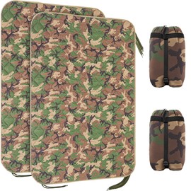 Barydat 2 Pack Woobie Military Poncho Liner 80 x 60 Inch Woobie Blanket Waterproof Thermal Poncho Liner with Bag Camo for Outdoor Camping Hunting Hiking (Woodland)