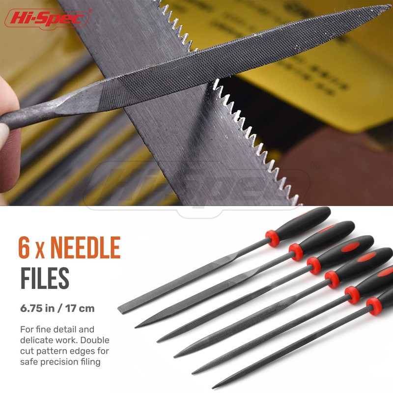 Hi-Spec File Set, 6-Piece Needle Files Metal Mini File Set