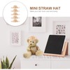 LOGOFUN 10 pcs Mini Straw Hats Handcraft Doll Straw Hat