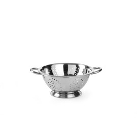 HENDI Colander with Base and 2 Handles, Colander, Pasta Strainer, Kitchen Strainer, Diameter 240 x (H) 110 mm, Stainless Steel
