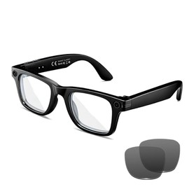 Gafas Inteligentes AI con Cámara de 8 MP, Video de 1080P y Foto HD, Audio Bluetooth, Asistente de Voz AI, Traducción en Tiempo Real, Reconocimiento de
