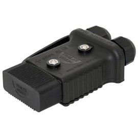 Trailer Vision SB 175 Anderson Connector Cover Assembly - 175 Amp Anderson Plugs Protective Mount with LED 2-Pole Quick Connect 2-1/0 AWG - RV, Caravans, Trucks, Trailers, Battery Boxes 175A Black