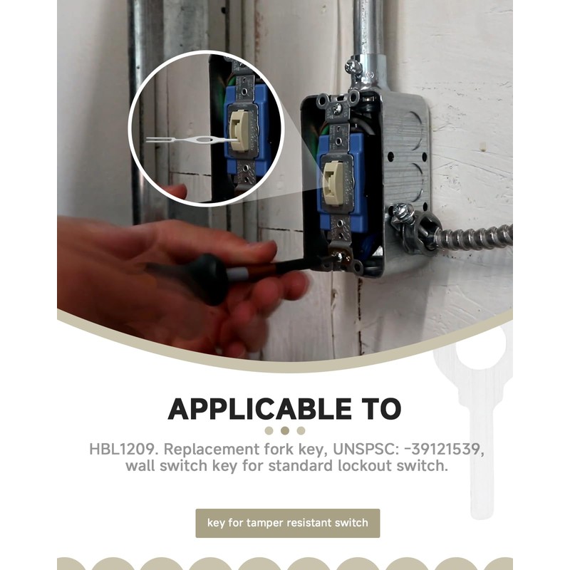Locking Switch Keys Compatible with Hubbell Kellems HBL1209 5 Pack
