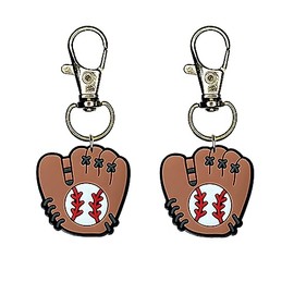 Baseball Mitt Zipper Charm Sports Fan Set of 2 Badge Reel Accent Purse Collar Charm Yazzle Dazzle Original Artwork Football Basketball Baseball Hockey Soccer Lacrosse Rugby Futbol Béisbol Sports Fan