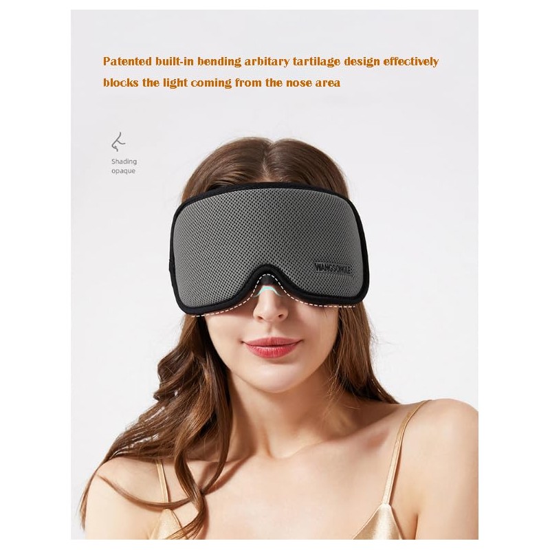 AsgenoX Sleep Mask Blackout, Breathable Memory Foam Zero Pressure Sleeping