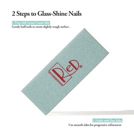 RED Dual-Sided Nail Buffer Block - 2-in-1 Grit Shine Files for Natural/Acrylic Nails, Compact Buffing Pads with Textured & Smooth Surfaces, 36 Pack