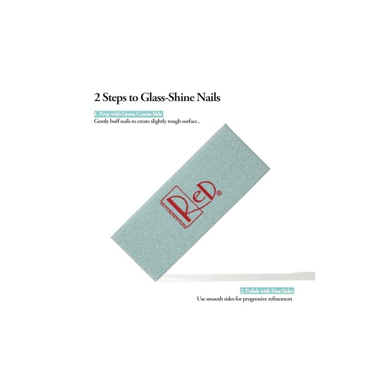 RED Dual-Sided Nail Buffer Block - 2-in-1 Grit Shine Files
