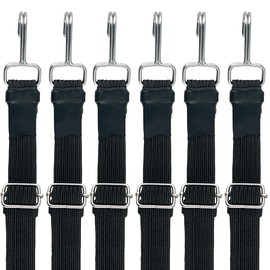 80 INCH Adjustable Flat Bungee Cords. High Strength Bungee Straps with Heavy Duty Weather Resistant Metal Hooks. Shrink Tube for Additional Strength. Auto, Boat, House, & More (Large)