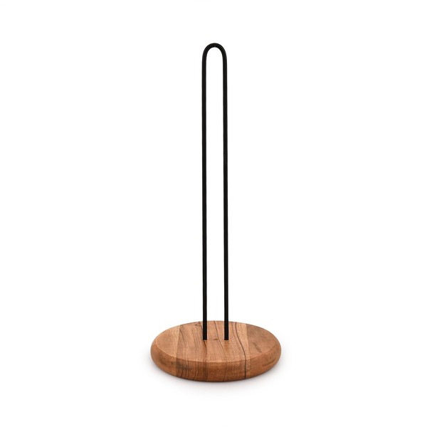 Mahasu Paper Towel Holders Iron & Acacia Wood Countertop Roll