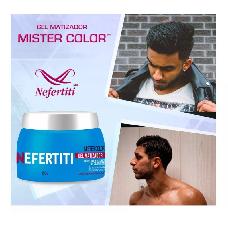 Nefertiti Gel Cubrecanas Negro Matizador Mister Color Nefertiti 350gr