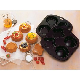 Kaiser Petit Café Paris 644318 Baking Tray with 4 Moulds 31 x 28 cm