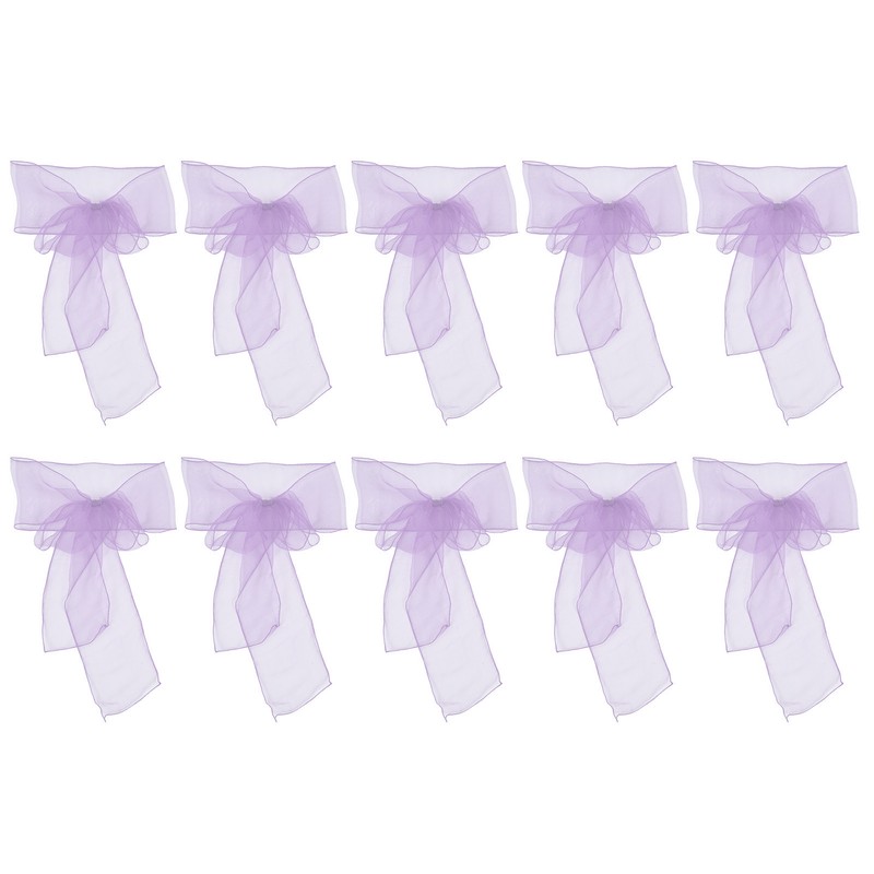 10Pcs Organza Banquet Chair Sash Exquisite Chair Bows Sashes for