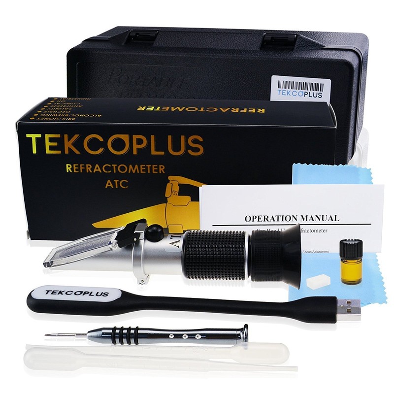 Honey Brix Tri-Scale Refractometer with ATC - Measures 58-90% Brix,