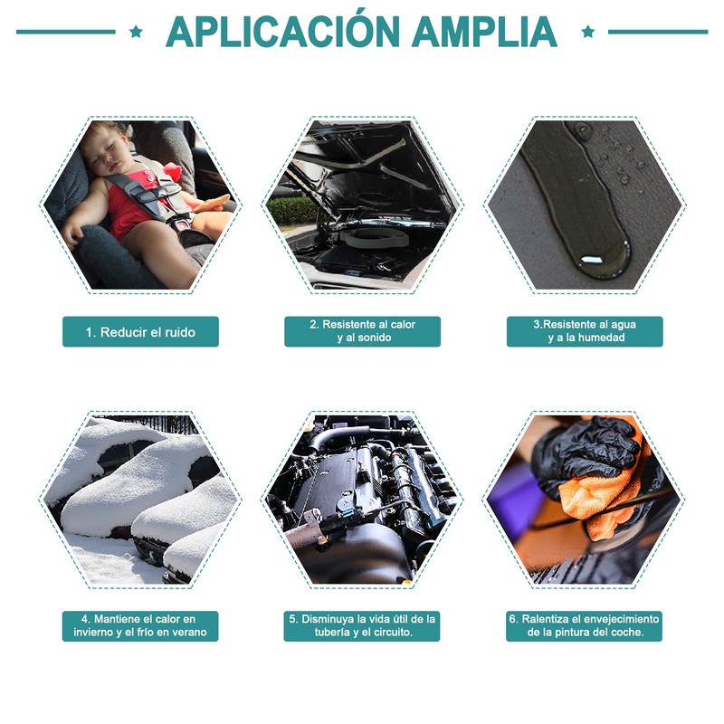 QUARKZMAN Car Sound Insulation Foam Thermal Insulation Bonnet 5mm Insulation