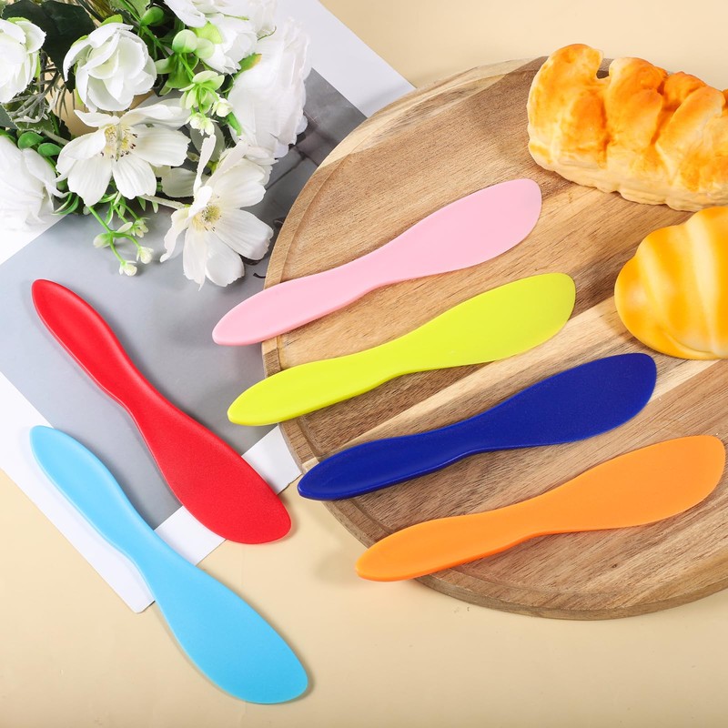 8Pcs Colorful Plastic Butter Knife Spreader, Multi Purpose Butter Knives