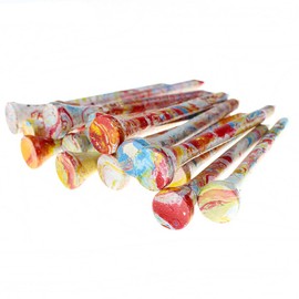 AM220917 Golf Tees Long, 20 Pieces, 2.8 inches (70 mm), Wood Tee, Driver, Long Tee, Design, Stylish, Colorful, Unique