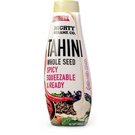 Mighty Sesame Co. Harissa Tahini, Spicy Chili Squeezable & Ready Sesame Paste, 10.9oz | Whole Seed, Gluten Free, Vegan, Non GMO, Keto Friendly, Kosher