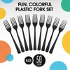 Exquisite Black Plastic Forks 50 Pieces Black Forks Disposable Utensils