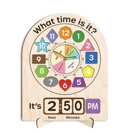 Mondily Interactive Learning Sorting Clock for Kids Telling Time Fraction Teaching for Toddler