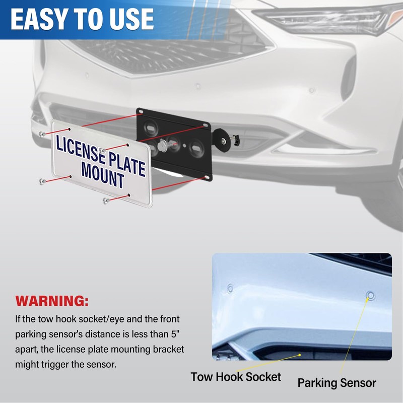 Heavy Duty Front License Plate Frame Compatible with All New
