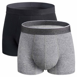 REELINDRY Mens Incontinence Underwear Washable, Mens Leak Proof Underwear Washable Briefs Absorbent 2 Pack(Black-Gray, 2XL)