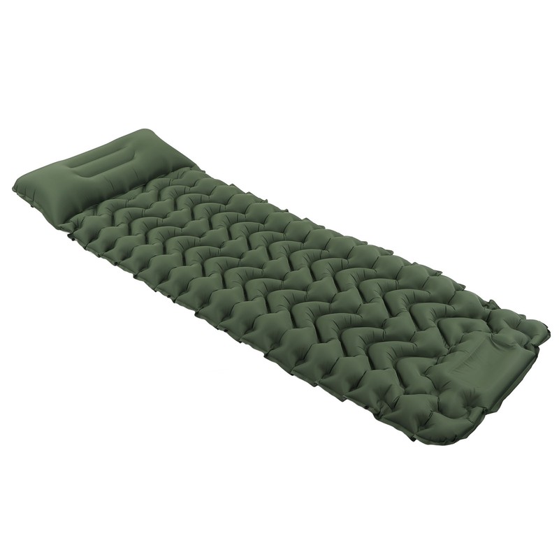Inflatable Camping Sleeping Pad Green Leakproof Waterproof Portable Outdoor Camping