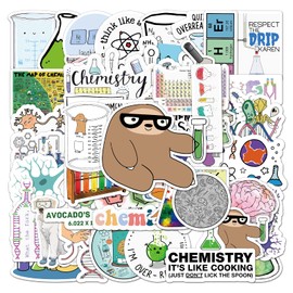 Funny Science Laboratory Stickers 50 Pack Laptop Stickers,Vinyl Waterproof Stickers for Water Bottles Skateboard Scrapbook Bike Computer,Phone,-Graffiti Stickers Pack for Teens Girls Kids Adults