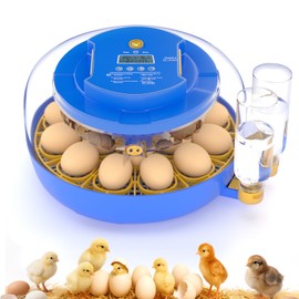 Incubators for Hatching 18 Eggs with Automatic Egg Turning and Humidity Monitoring - 360° Viewing for Chicken Duck Goose Pigeon