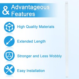 Drettyer Ceiling Mount Shower Arm with Flange 20 Inches Square Straight Extender Extension Pipe Replacement, Long Shower Arm For Fixed Rain Shower Head or High Ceiling, Chrome