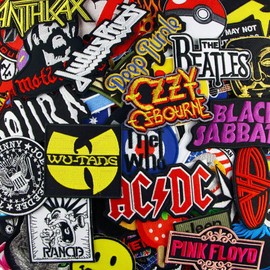 24 Patches - Random Logo Iron/Sew on Patch | Flag | Space | Car | Music Band | Cute Logo | Movie | Cartoon | Text | Animal | Sport | Flower | and Others and Others Iron/Sew on Embroidered Patches