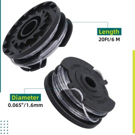 Eyoloty F016800351 Spool Line - 6m (20ft) 1.6mm, Replacement Trimmer String for Bosch Art 30-36 Li, Art 30/30+, Art 27/27+, Art 24/24+ & Advanced GrassCut 36 (6 Spool+2 Spool Cover)