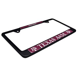 Black Metal License Plate Frame - Second Generation - Mascot Version (Texas A&M)