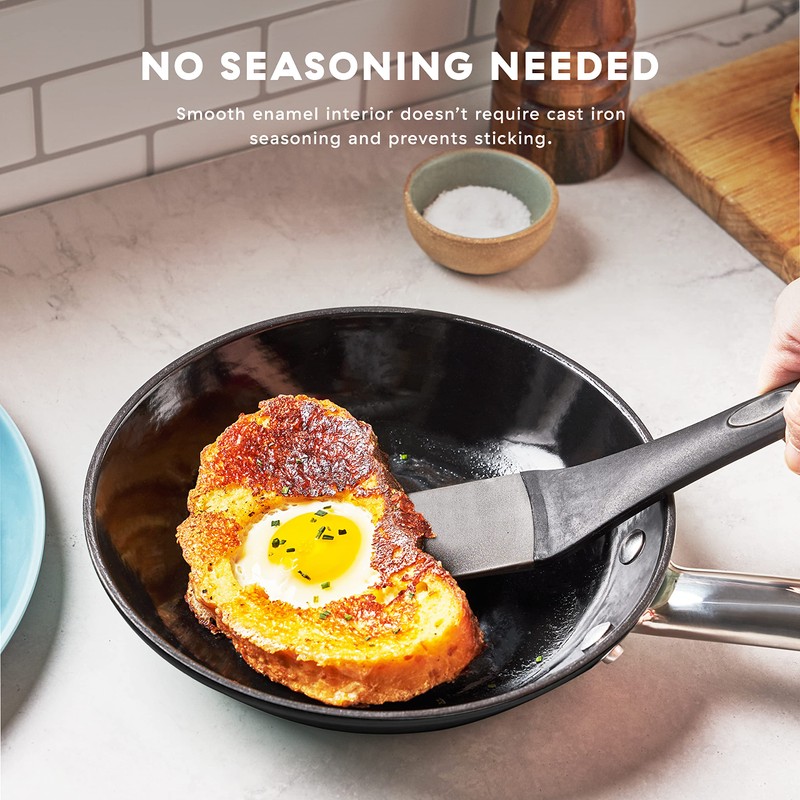 DASH Delish 8" Lightweight Cast Iron Pan for Pancakes, sauces,